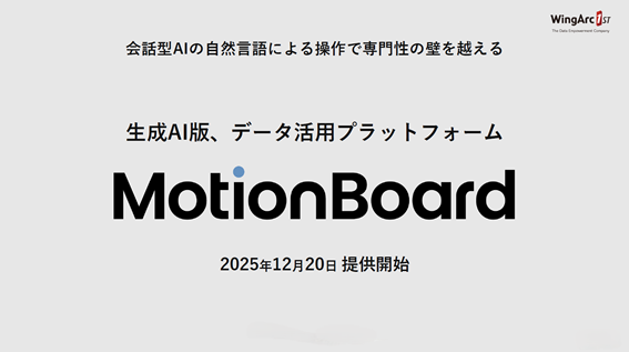 データ活用の「民主化」を加速 ウイングアーク1stが生成AI版MotionBoardを発表